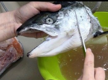 step3: 用到刀子將魚鱗和潺液刮走。