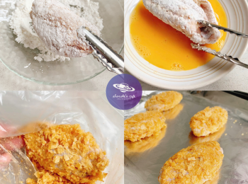 step2: <a href="https://bit.ly/3zHU5V3" target="_blank" data-keyword="雞翼" class="guide-link"><strong>雞翼</strong></a> <span style="display:inline-block;vertical-align:middle;margin-top:-3px;color:initial;border-radius:3px;padding:2px 3px;font-size:12px;line-height:14px;background:#87d300;color:#fff;">即買</span> 醃好，先沾上粟粉，再沾蛋液，最後沾薯片碎。放入焗爐，180度焗約15-18分鐘，中途轉換方向