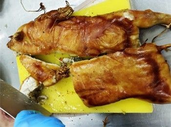 step8: 入爐180℃焗15分鐘，至金黃斬件