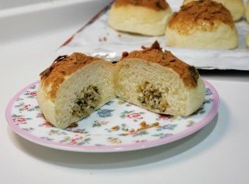 step1: 材全部混合（牛油除外）
靜置30分鐘
麵團成團後 加入牛油
第一次發酵 約1小時