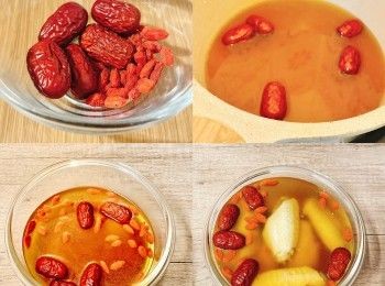 step1: 杞子、紅棗用水沖洗。醉汁材料 (除了杞子) 放入鍋煮滾，最後加杞子，熄火，放涼