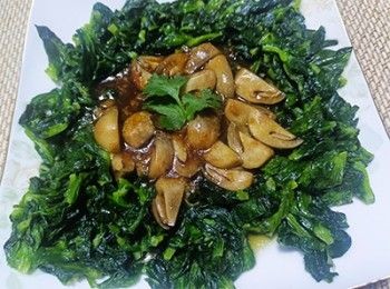 step8: 淋在豆苗上即可