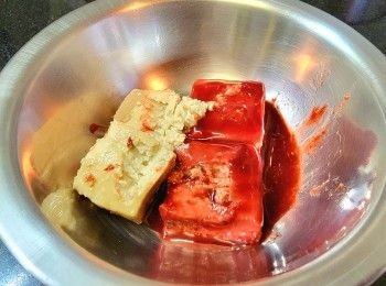 step7: 南乳, 腐乳, 用黃酒搓開