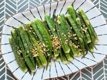 step7: 一碟美味的氣炸秋葵便完成