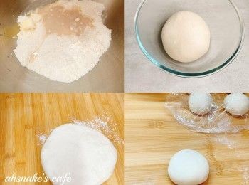 step1: 麵糰所有材料放入廚師機攪拌至出薄膜，發酵1小時，分割9份，滾圓 ，鬆弛15分鐘