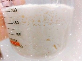 step4: 再啟動選擇「2 檔」，搓約10-15分鐘粉團（搓至可拉出透明的薄膜；時間會比直接法縮短，加了液種／波蘭種的粉團，筋性形成和發酵速度都會較快，和麵時間不需太長） 2. 將粉團滾圓（粉團比較濕黏不成形；可用刮板協助整理粉團／雙手沾上少許麵粉），收口向下，放入器皿（器皿預先塗上少許油），蓋上保鮮紙，靜置10分鐘