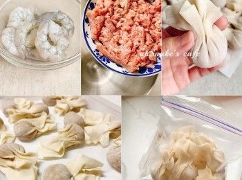 step2: 煮雲吞：
1. 煲內注入水煮滾，加入雲吞
2. 滾起後加入半碗水
3. 再度滾起後煮至浮起，約4分鐘
撈起放入碗內