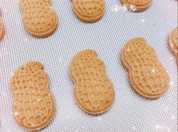 step10: 1. 預熱5分鐘（160°），放中層，先焗28分鐘，再焗8-12分鐘（170°） 2. 然後再焗1-2分鐘（220°）至表面金黃（調高溫度上色） 3. 用餘溫再焗約2分鐘左右（餘溫可令曲奇更上色和脆口），放涼，即可