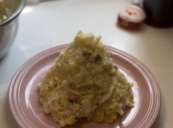 step6: 用匙羹塑形成錐形似聖誕樹🌲的樣子