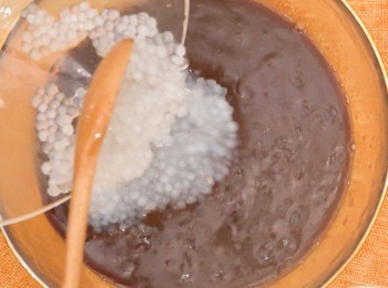 step4: 將紅豆、西米拌勻