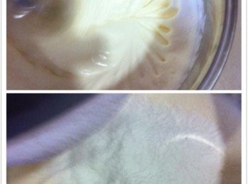 step4: 篩入低筋麵粉和香草精，輕輕的拌均勻。不要過度哦。