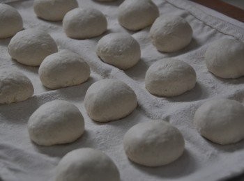 step1: 法國老麵早一天做好，室溫發一小時後，放入雪柜生果格12小時，可做多些留用。
法包粉100%  100g
低糖酵母0.5%  0.5g
鹽2%  2g
礦泉水68%  68g