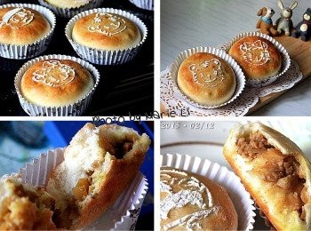 step9: 出爐的麵包可愛極了
因為是包進了帶有油脂的餡料
結果烤出來的麵包皮脆心軟
再加上香濃咖哩的內餡
一整個真是破表的超級好吃啦！