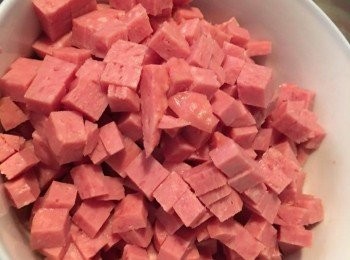 step3: 將午餐肉切粒