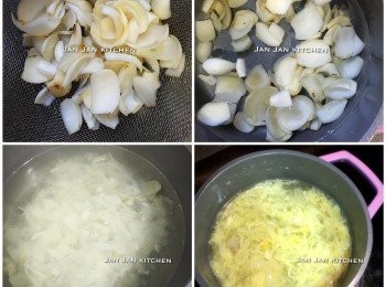 step1: 鮮百合浸15分鐘，加入冷水煮15分鐘至溶化，中途用剷將百合稍為壓碎，加入適量冰糖煮溶，關火下蛋液拌勻成蛋花即可。不喜可不加冰糖，只是味淡。成品大概兩碗。 如採用乾百合要浸1時至軟，其間換幾次水，煮的時間需多加15分鐘。