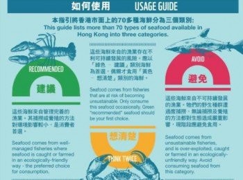 step4: 環保海鮮將分別有三隻顏色的區別分別是：綠色是建議食用，黃色是想清楚才食用和紅色是避免食用