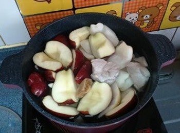 step5: 把所有材料放入煲湯鍋內，用大火煲滾，再轉小火煲1.5小時