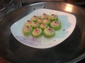 step15: 將翠玉瓜用大火蒸10分鐘