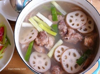 step6: 喝一口看看這令人難以忘懷的鮮甜滋味，阿基師的蓮藕排骨湯就完成啦。