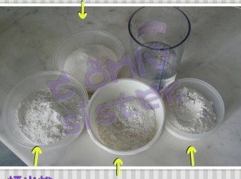 step1: 三樣粉過篩....