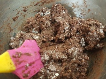 step6: 用軟刮刀借力拌至混合