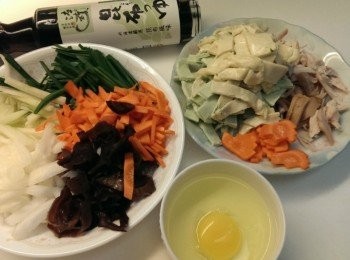 step1: 把全部<span class="group_1">食材</span>切絲