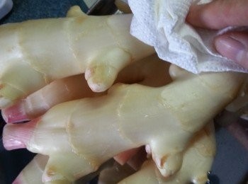 step2: 將子薑抹乾水份或風乾水份(不用去皮)