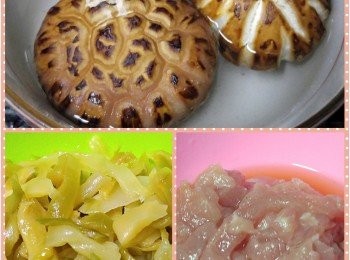 step2: 肉絲用醃料略醃片刻! 
榨菜略浸水去咸!
備料!