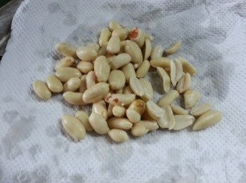 step1: 去皮花生洗淨後,用廚房紙索乾水份