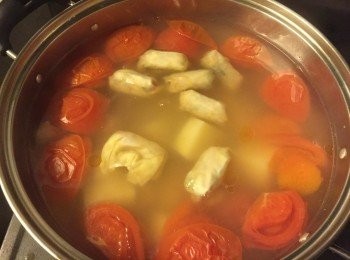 step4: 加入水餃後, 轉大火煮5分鐘