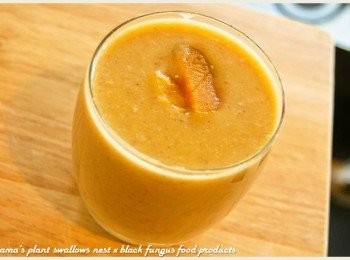 step6: 溫熱後的黑木耳地瓜牛奶，喝來香濃微甜又具飽足感！