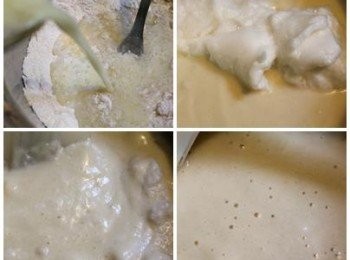 step2: 其餘的<span class="group_2">濕性材料</span>攪拌均勻後, 倒入<span class="group_1">乾性材料</span>中, 攪拌均勻