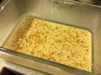 step6: 椰汁層凝固後, 加入桂花溶液, 再雪半小時