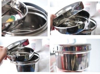 step8: 內鍋可以當便當，還有內層鍋，方便您將菜餚分類放置，讓做好美味佳餚即可攜帶提著走~