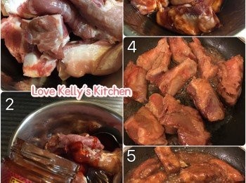 step1: 用<span class="group_2">調味料</span>醃一字骨2-3小時；