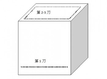 step12: [吐司盒製作]將吐司切半，依照圖樣，將麵包盒中的麵包取出。