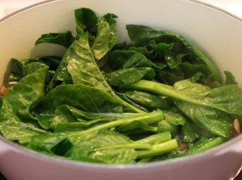 step4: (4) 加入芥蘭略炒