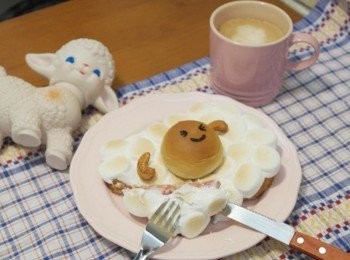 step12: 另外配上肉桂奶茶一起享用呢!!希望這個小羊棉花糖吐司大家會喜歡:) 祝大家~羊年行大運!!!