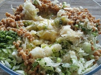 step3: 除木耳絲外，把所有材料混合，加鹽，油，生粉，糖，生抽，白胡椒粉和兩隻蛋