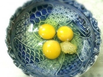step1: 三顆蛋加雞粉