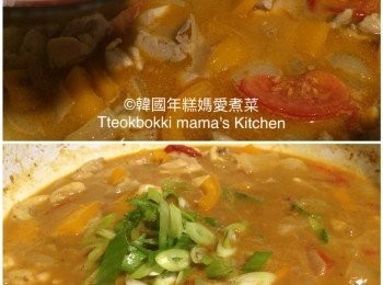 step6: 倒入300ml水入鑊煮至滚起，加入蒽粒，