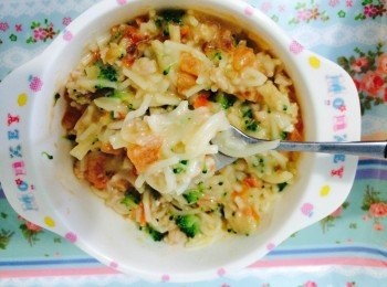 step5: 與天使麵拌勻即可。