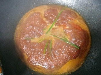 step3: 加水及蔥煮滾