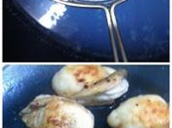 step1: 桶蠔小心用水沖走表面的污物，然後置放廚房紙上瀝乾水份。