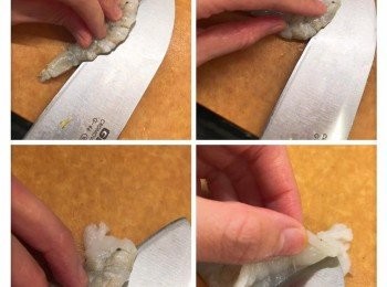 step1: 做法： 
1.先將蝦仁洗淨，去腸開半 醃10分鐘