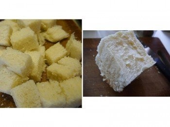 step2: 吐司切出塊狀~