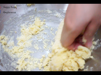 step2: 再加入低筋麵粉和鹽，搓成麵團。