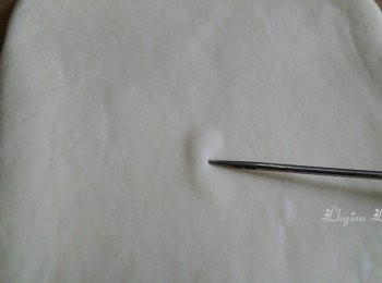 step4: 過程中, 如果產生的氣泡，要用針把它刺破。