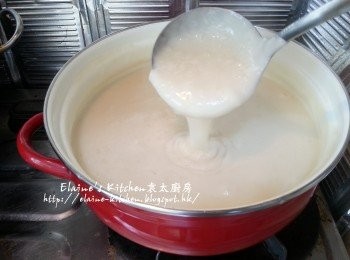 step10: 用慢火慢慢拌勻至滾起及杰身