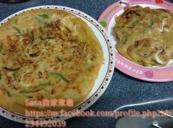 step15: 兩種方法煎出來的口感都唔同，細塊的泡菜餅較為香脆可口；大塊一碟熟的口感較為似薄罉